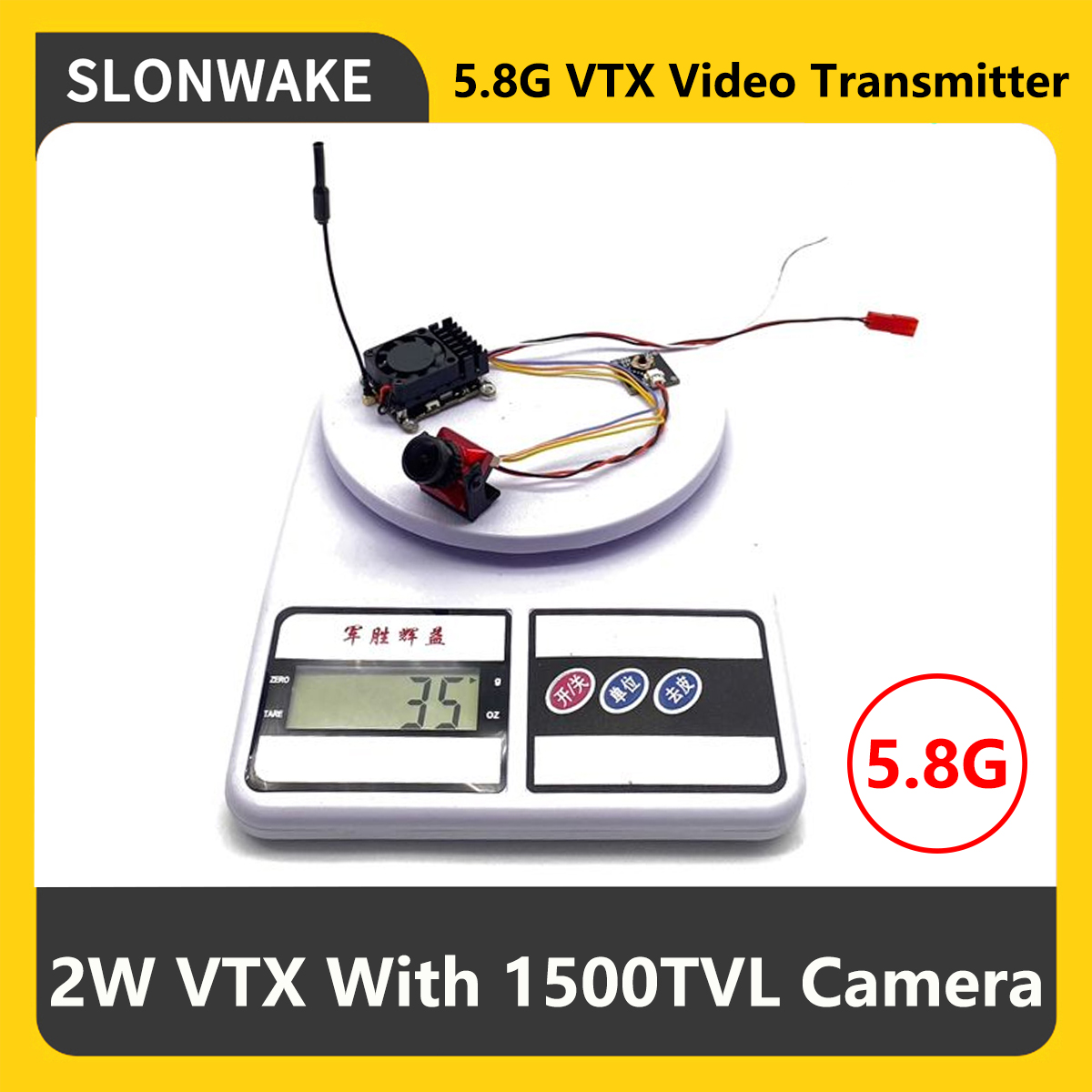 Drone Rc Receiver And Transmitter - SLONWAKE 5.8G 2000mW FPV VTX ตัวส่งสัญญาณพร้อมไมโครโฟนในตัว