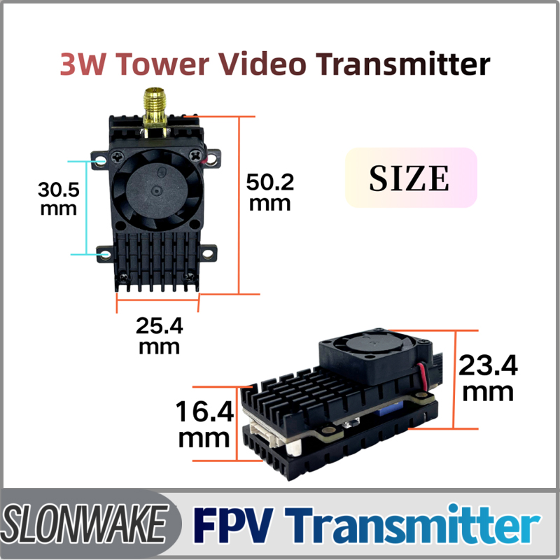 Drone Rc Receiver And Transmitter - โมดูลส่งสัญญาณวิดีโอ SLONWAKE 5.8G 3000mW แบบจำลอง VTX