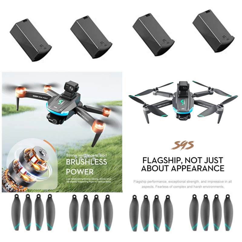 Drone Ls Rc - อะไหล่โดรนไร้แปรงถ่าน S9S MAX แบตเตอรี่โดรน 7.4V 1600mAH/ใบพัด