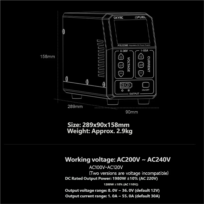 SKYRC PSU2000 1980W แหล่งจ่ายไ - Drone Rc Toy บทวิจารณ์และราคา
