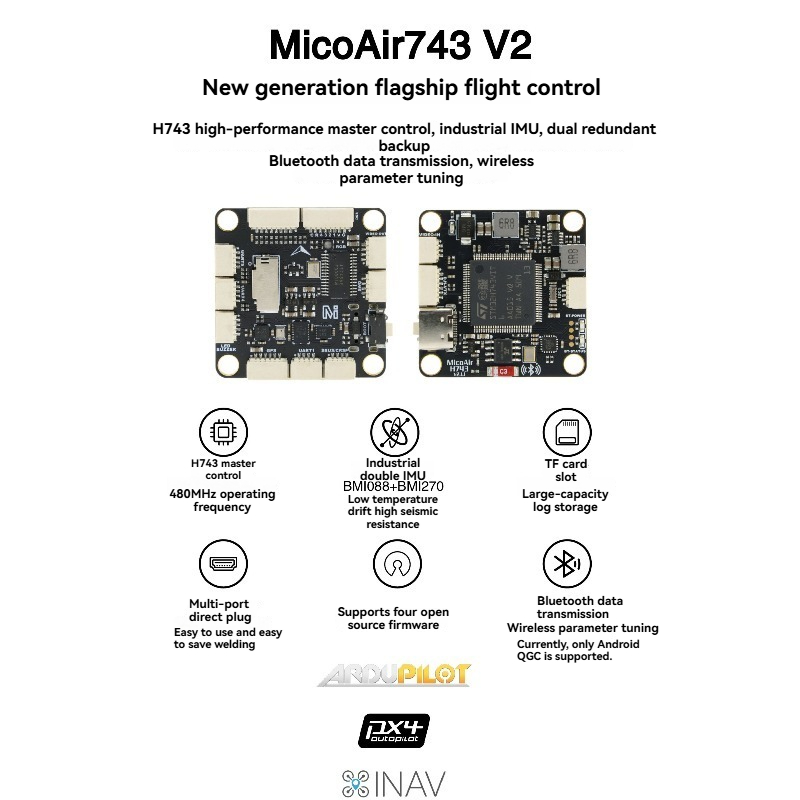 MicoAir743 V2 ตัวควบคุมการบิน  - Drone Rc Flight Controller บทวิจารณ์และราคา
